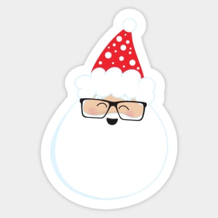 Santa Claus, Hipster Santa, Glasses, Christmas Sticker